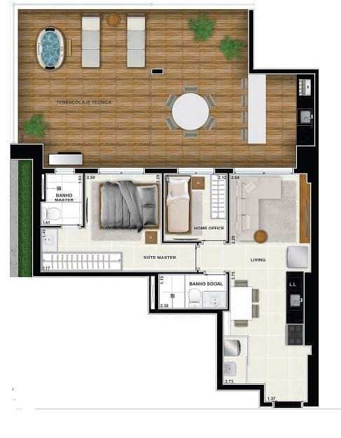 Apartamento, 1 quarto, 67 m² - Foto 64