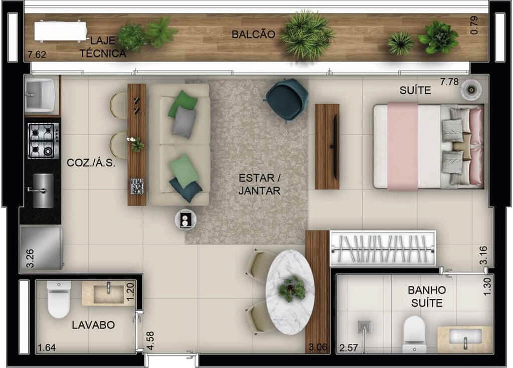 Apartamento, 1 quarto, 48 m² - Foto 22