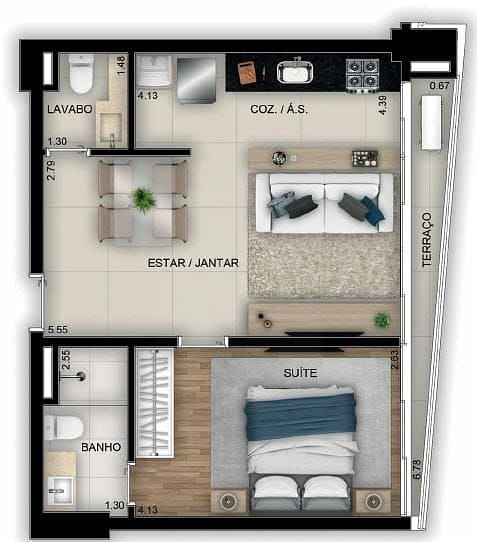 Apartamento, 1 quarto, 49 m² - Foto 37