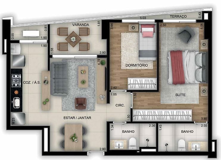 Apartamento, 1 quarto, 49 m² - Foto 40