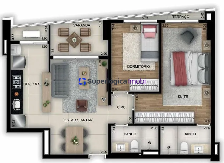 Apartamento, 1 quarto, 49 m² - Foto 40