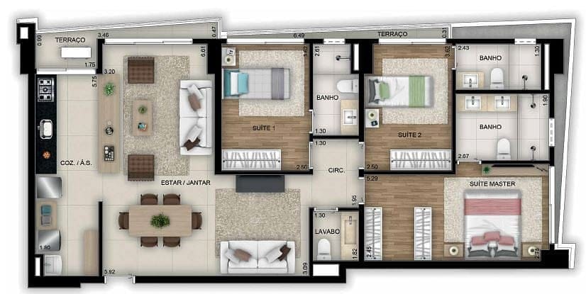 Apartamento, 3 quartos, 106 m² - Foto 42