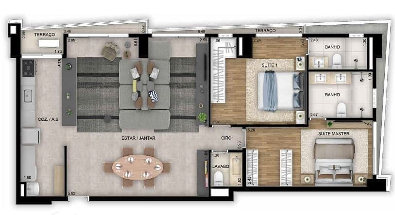 Apartamento, 3 quartos, 106 m² - Foto 43