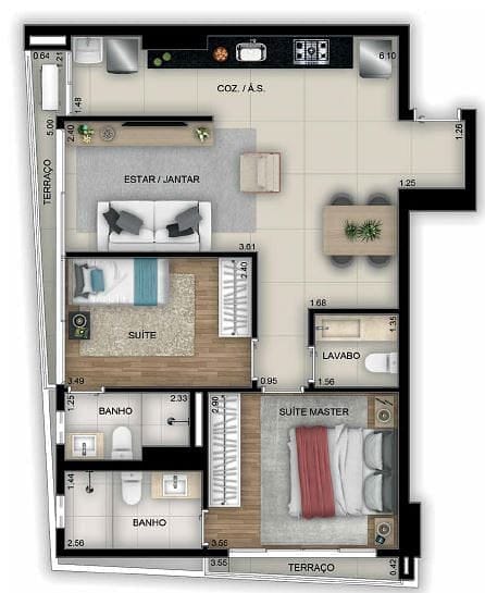 Apartamento, 1 quarto, 46 m² - Foto 39
