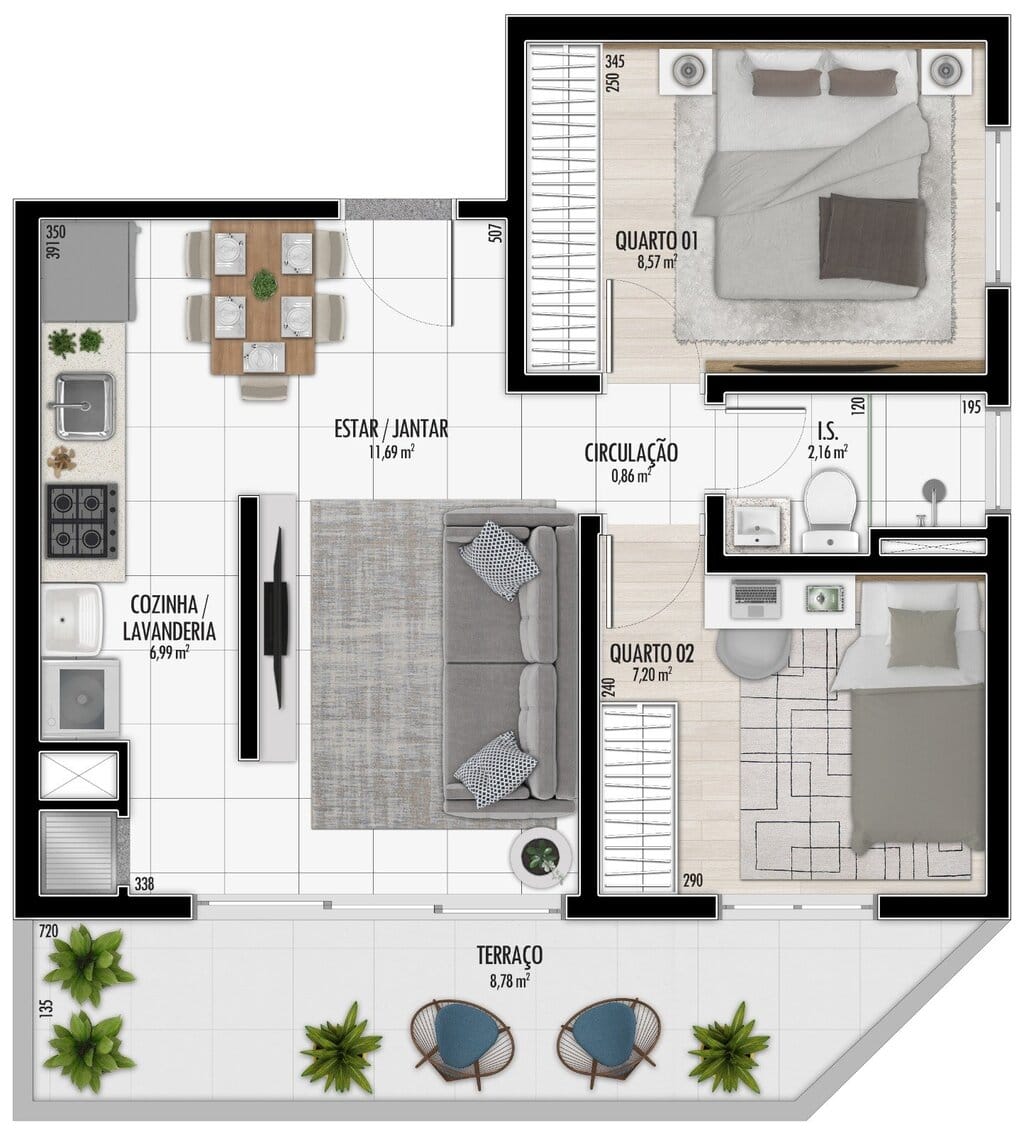 Apartamento à venda com 2 quartos, 53m² - Foto 21