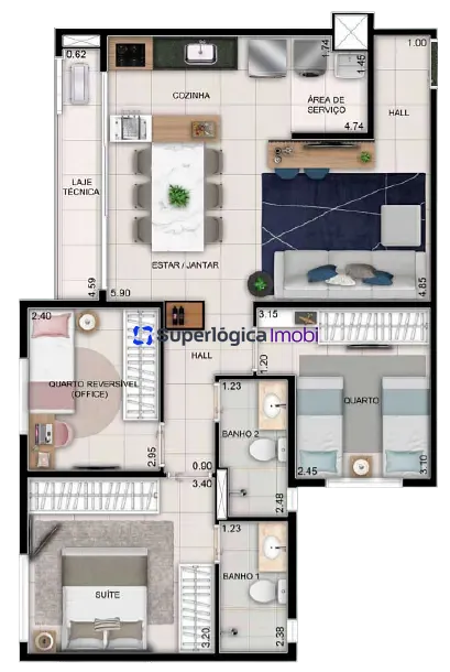 Apartamento, 2 quartos, 58 m² - Foto 19