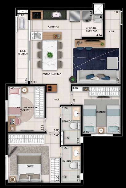 Apartamento, 3 quartos, 76 m² - Foto 19