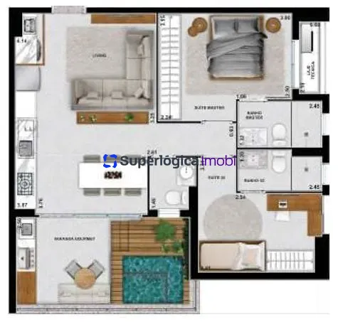 Apartamento, 1 quarto, 51 m² - Foto 37