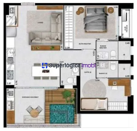 Apartamento, 1 quarto, 53 m² - Foto 37