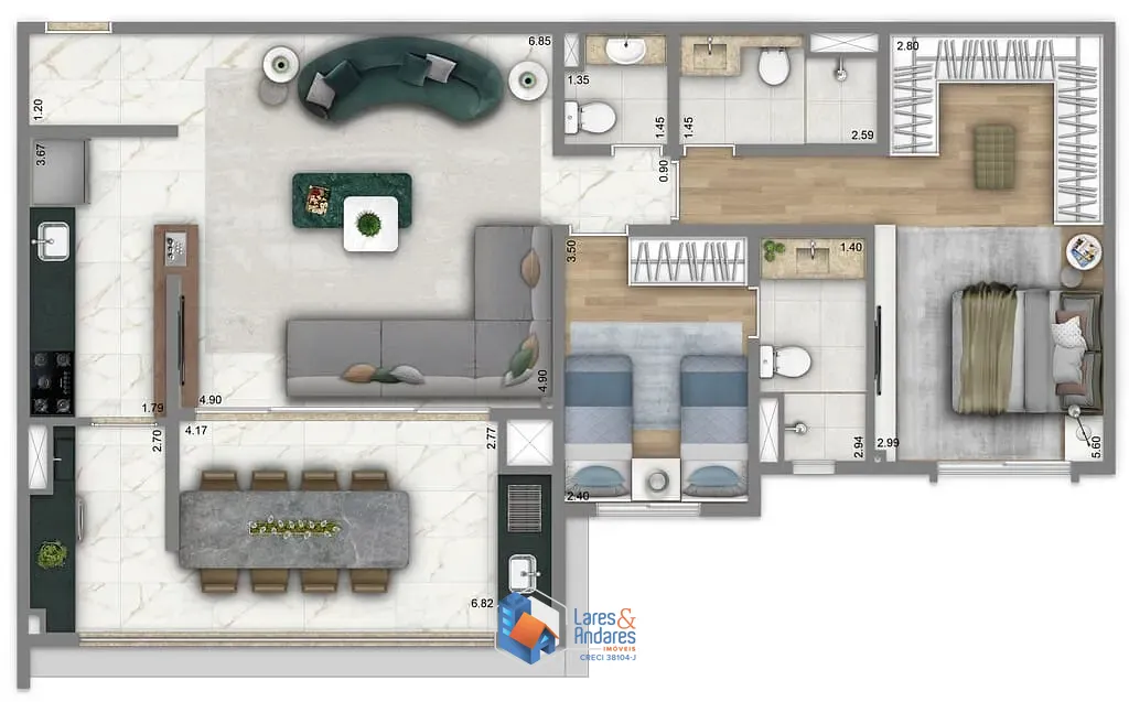 Apartamento, 3 quartos, 100 m² - Foto 13