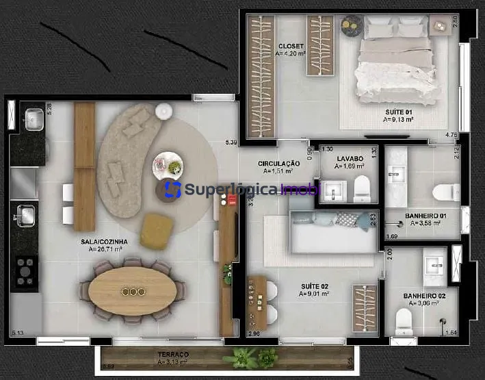 Apartamento, 3 quartos, 131 m² - Foto 45