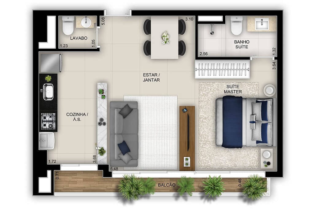 Apartamento, 1 quarto, 46 m² - Foto 29