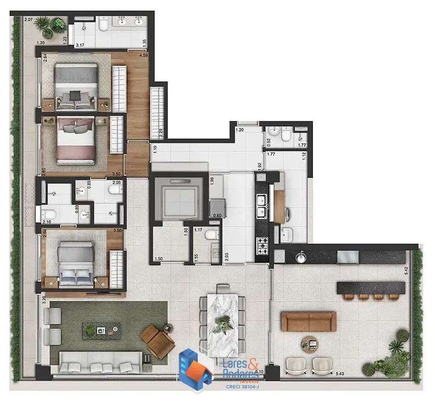 Apartamento, 3 quartos, 150 m² - Foto 26