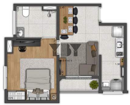 Apartamento à venda com 1 quarto, 39m² - Foto 14