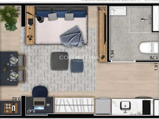 Studio 1 quarto e 1 banheiro, à venda, no bairro Butantã em São Paulo