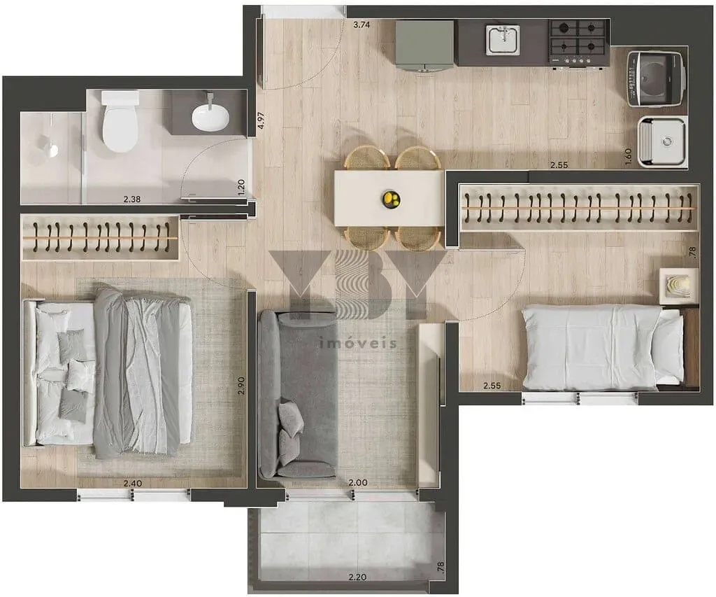 Apartamento, 2 quartos, 36 m² - Foto 19