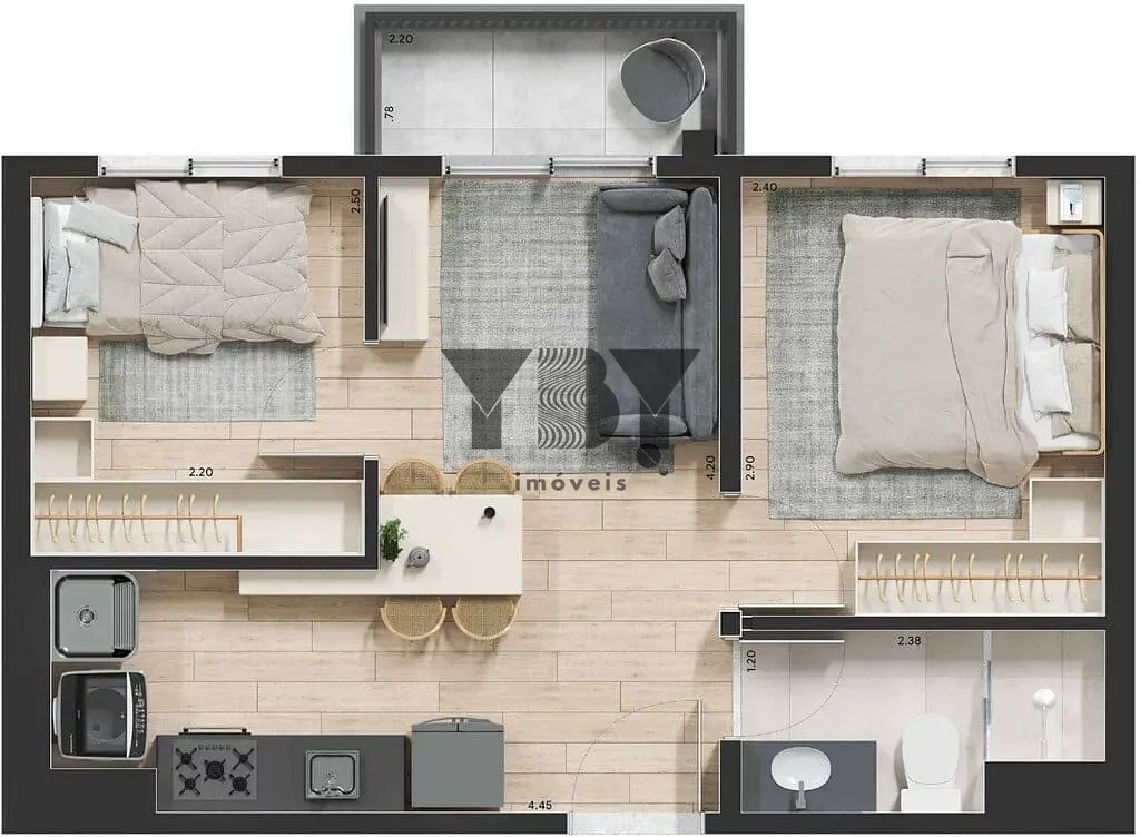 Apartamento, 2 quartos, 36 m² - Foto 23
