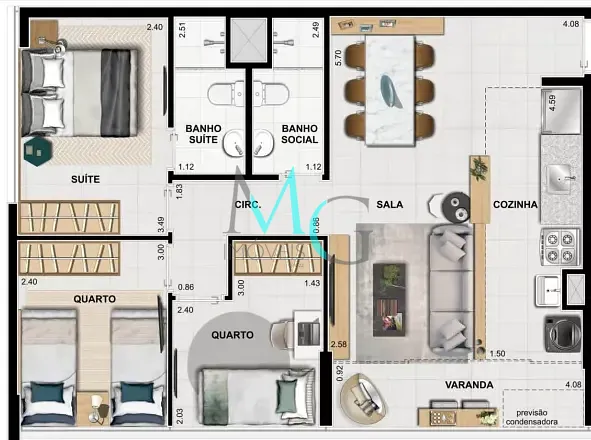 Apartamento, 3 quartos, 65 m² - Foto 14