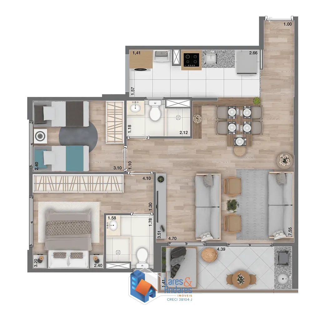Apartamento, 3 quartos, 69 m² - Foto 22