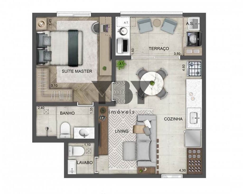 Apartamento, 1 quarto, 45 m² - Foto 13