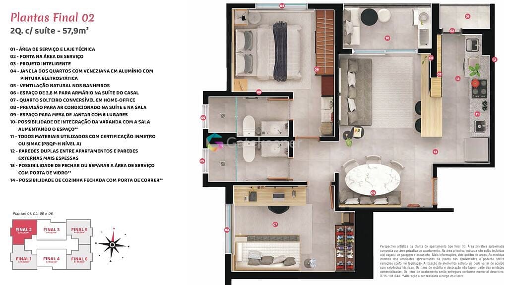 Apartamento à venda com 2 quartos, 57m² - Foto 17