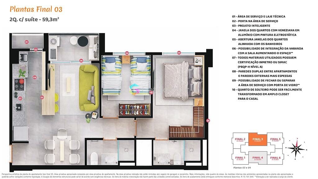 Apartamento à venda com 2 quartos, 57m² - Foto 18