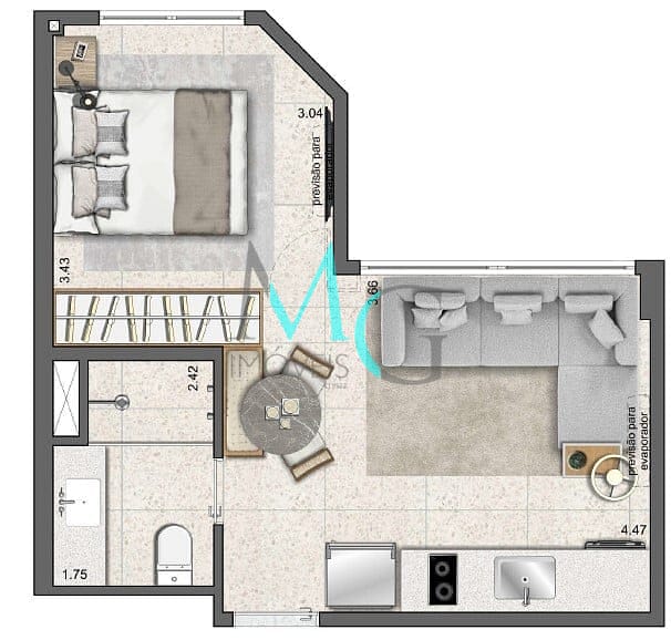 Apartamento, 1 quarto, 28 m² - Foto 29