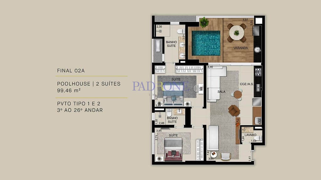 Apartamento à venda com 2 quartos, 99m² - Foto 26