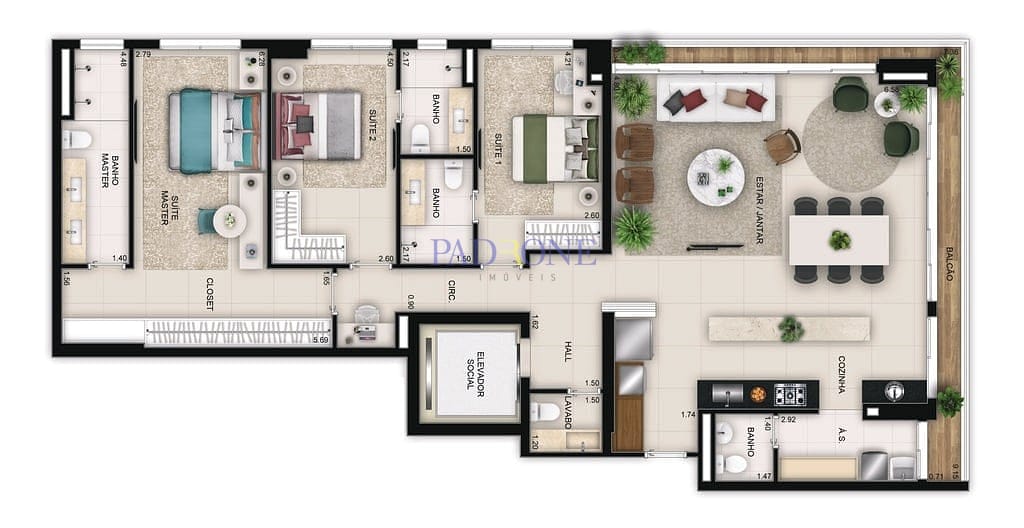 Apartamento à venda com 4 quartos, 199m² - Foto 24