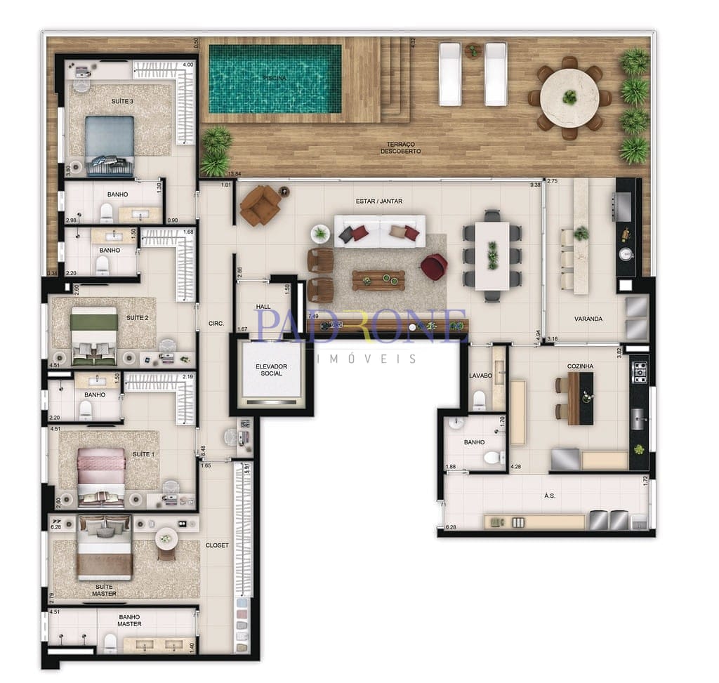 Apartamento à venda com 4 quartos, 199m² - Foto 28