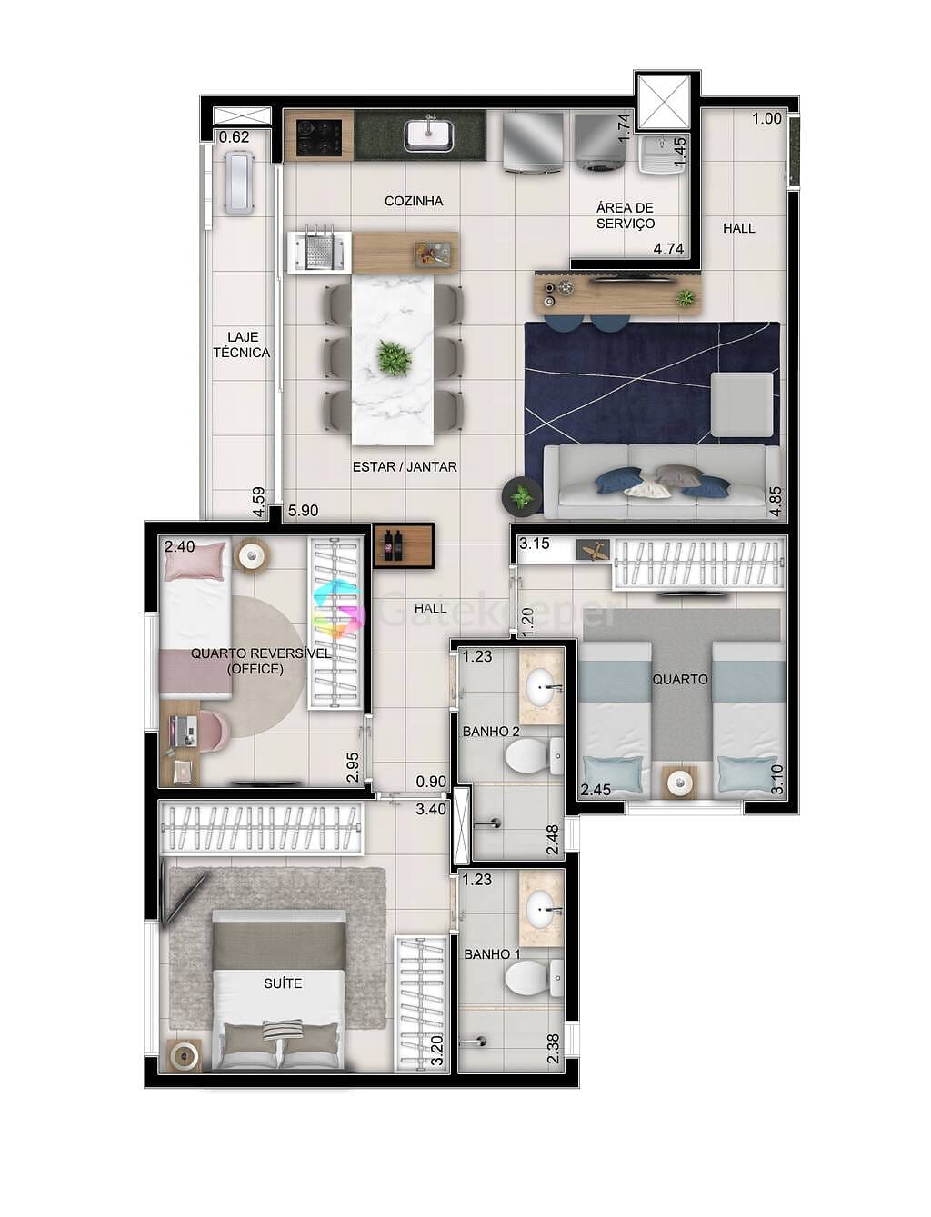 Apartamento à venda com 3 quartos, 76m² - Foto 23