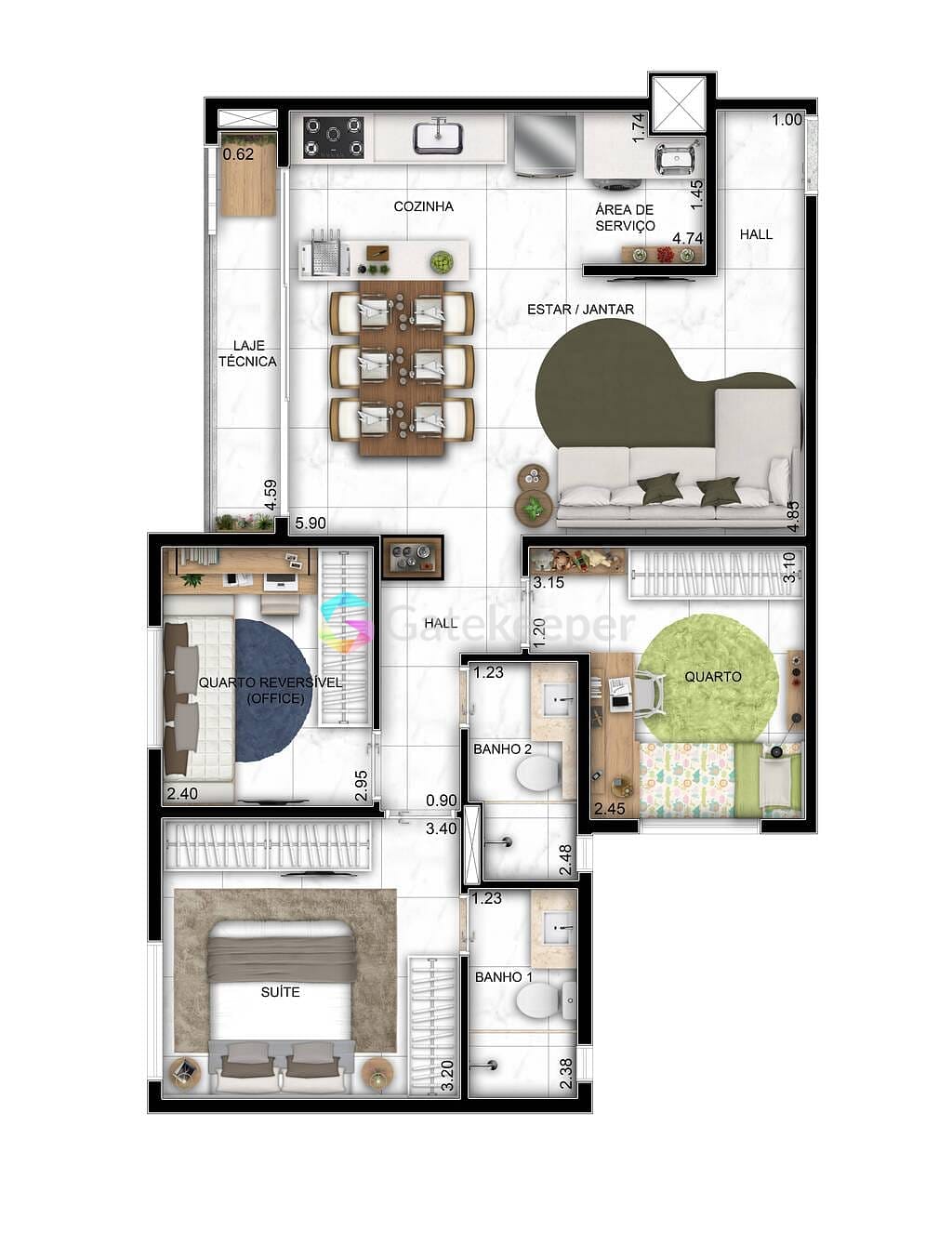 Apartamento à venda com 3 quartos, 76m² - Foto 24