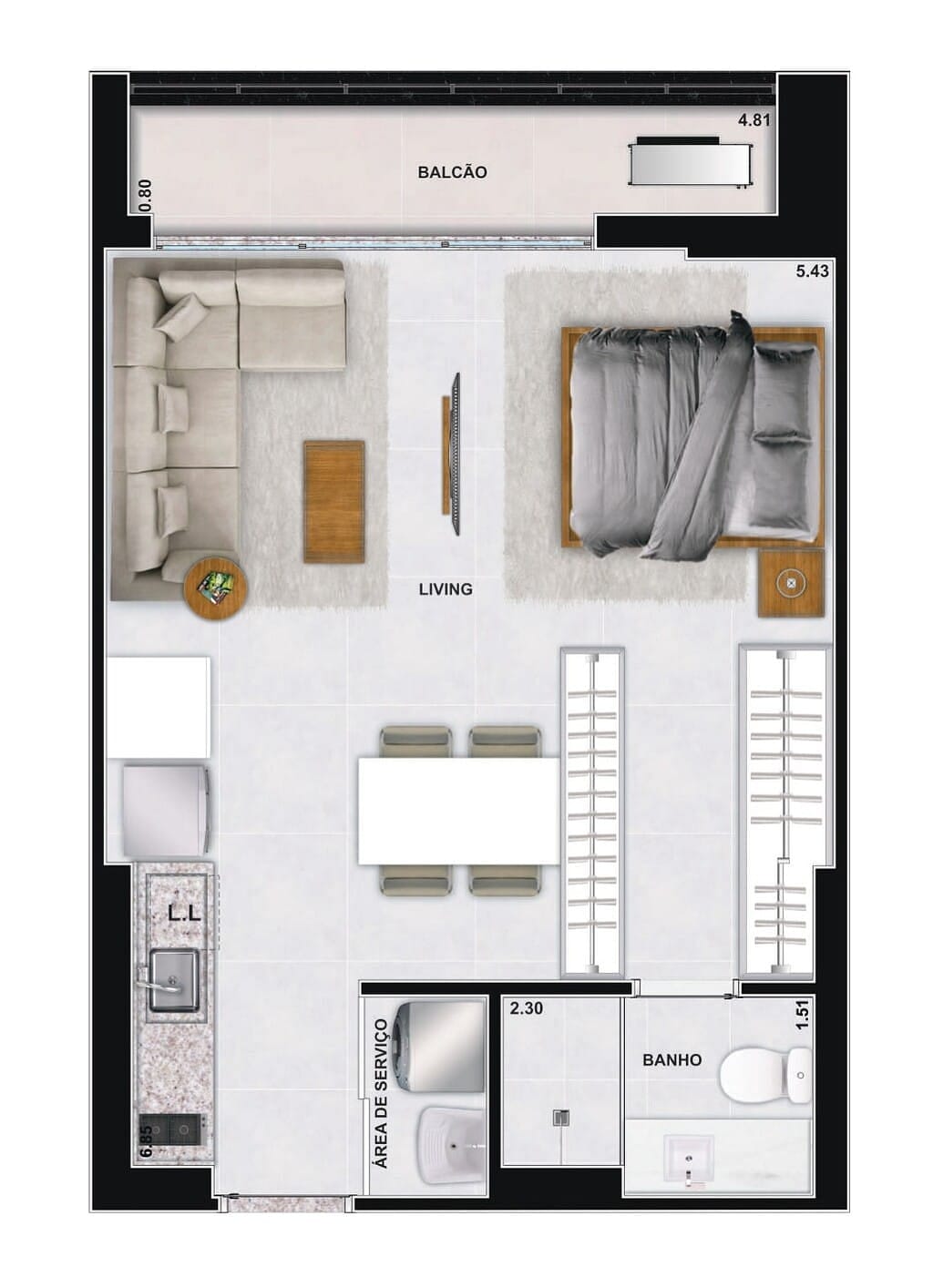 Apartamento, 1 quarto, 47 m² - Foto 41