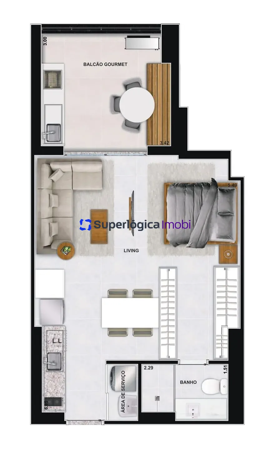 Apartamento, 1 quarto, 47 m² - Foto 42