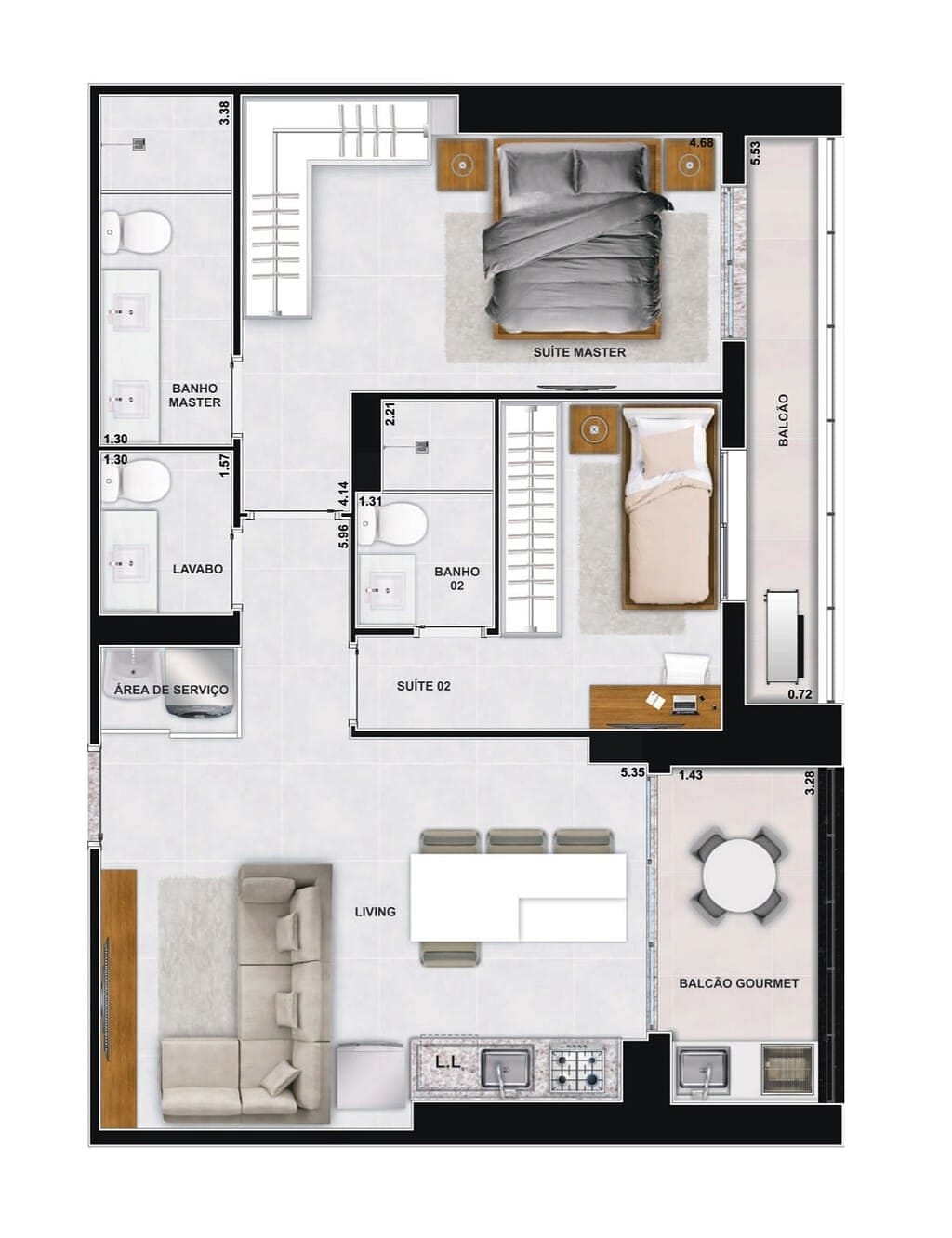 Apartamento, 2 quartos, 76 m² - Foto 43