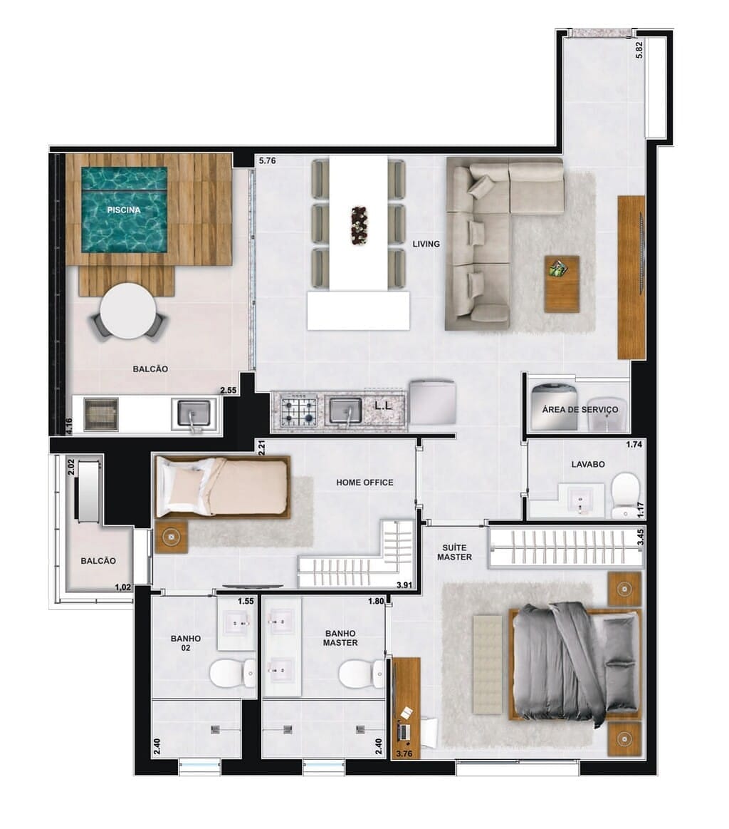 Apartamento, 2 quartos, 76 m² - Foto 44