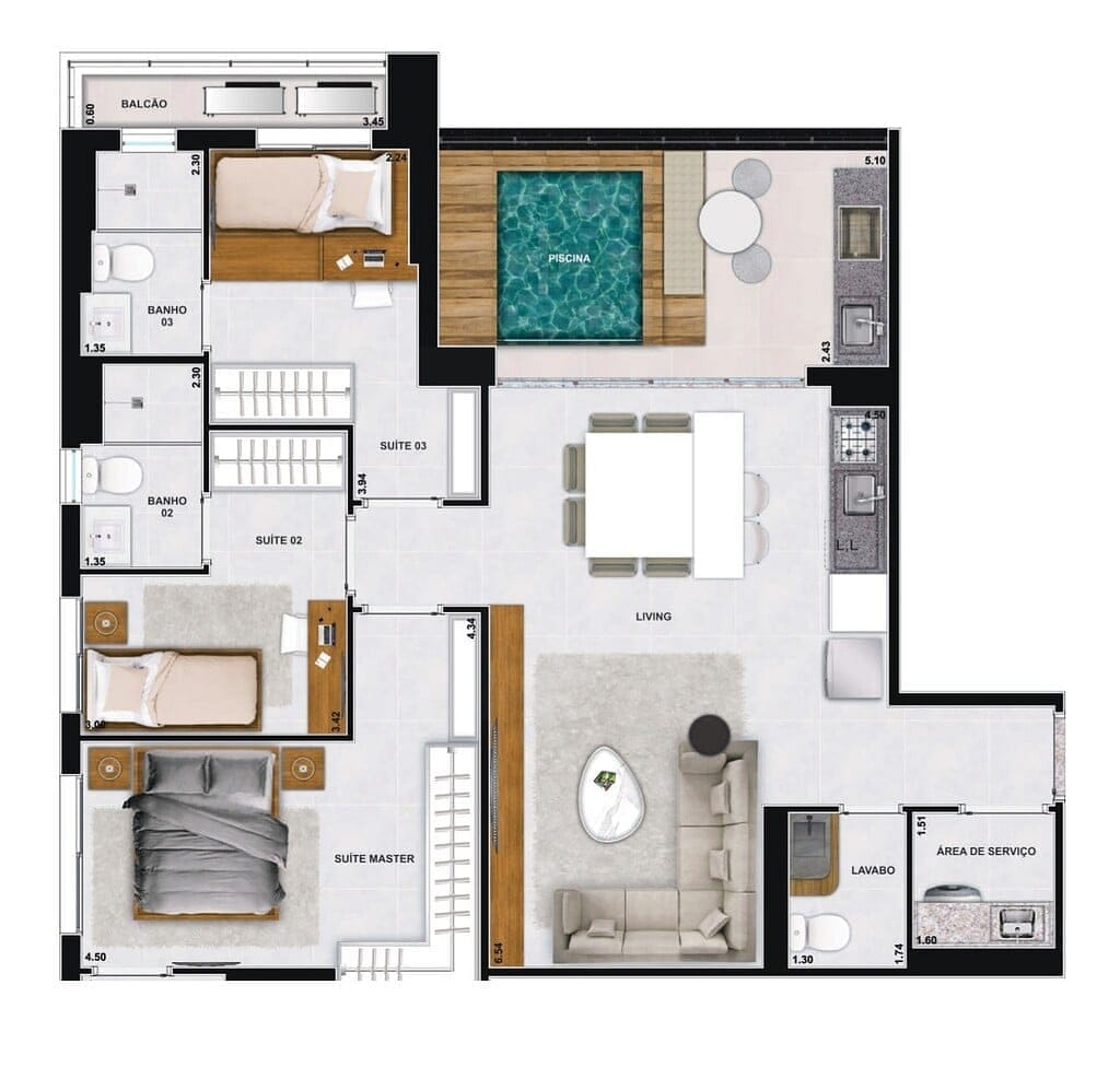 Apartamento, 3 quartos, 93 m² - Foto 49