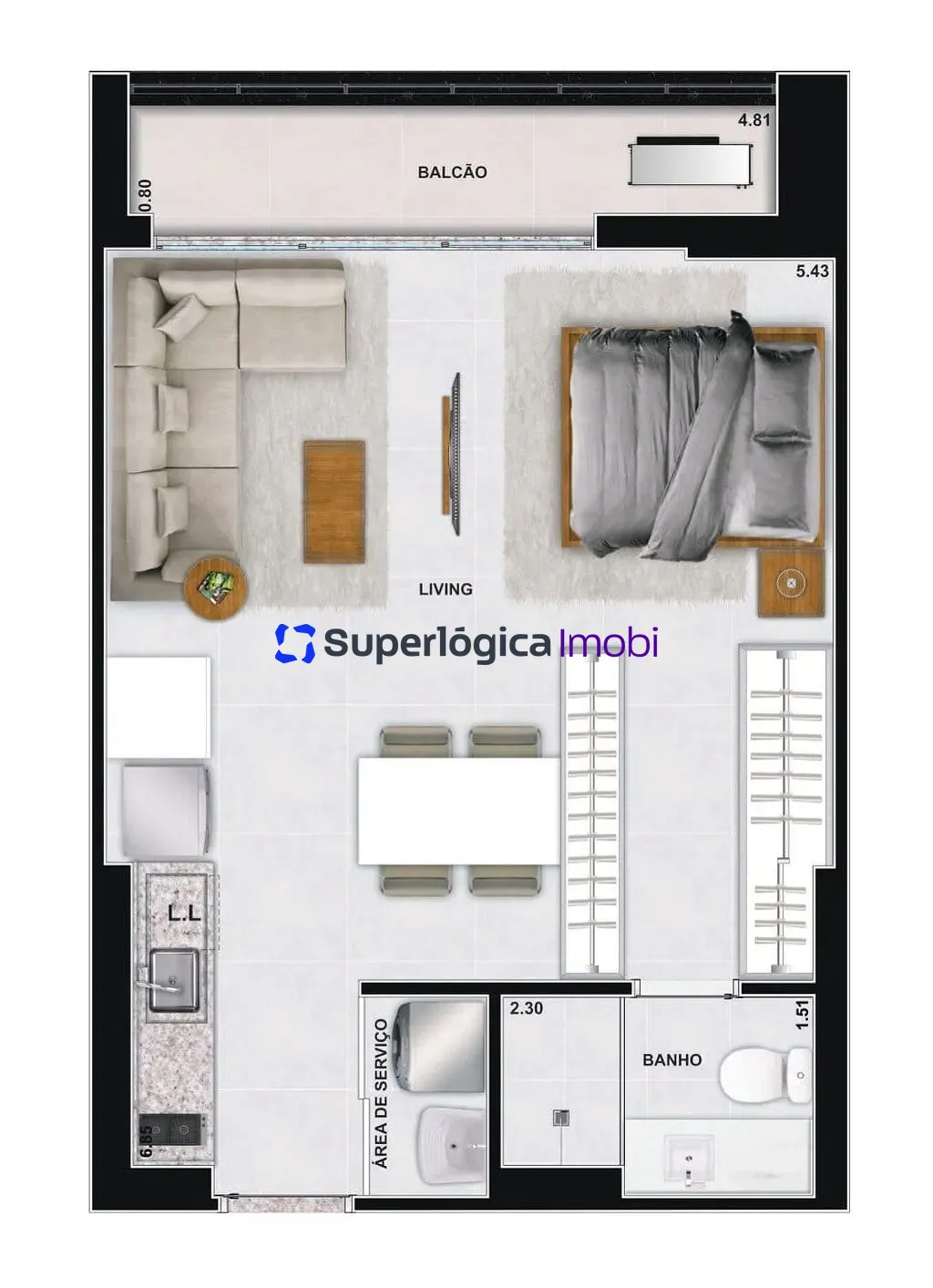 Apartamento, 1 quarto, 53 m² - Foto 41