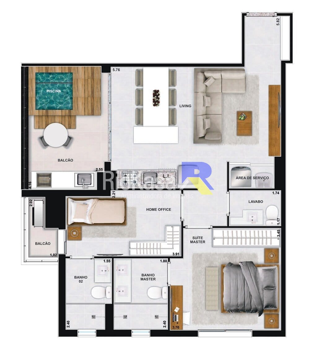 Apartamento, 2 quartos, 82 m² - Foto 44