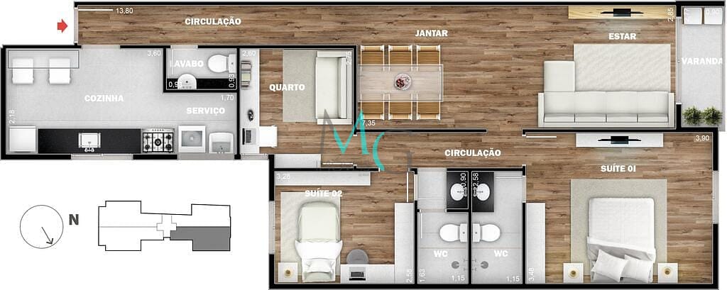 Cobertura, 4 quartos, 166 m² - Foto 6