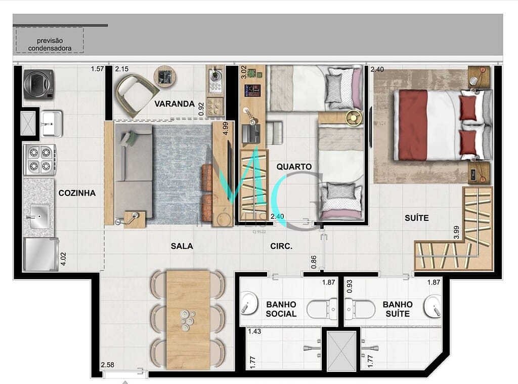 Apartamento à venda com 2 quartos, 55m² - Foto 29