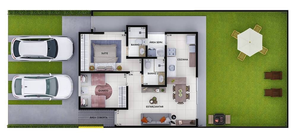 Casa, 2 quartos, 58 m² - Foto 32