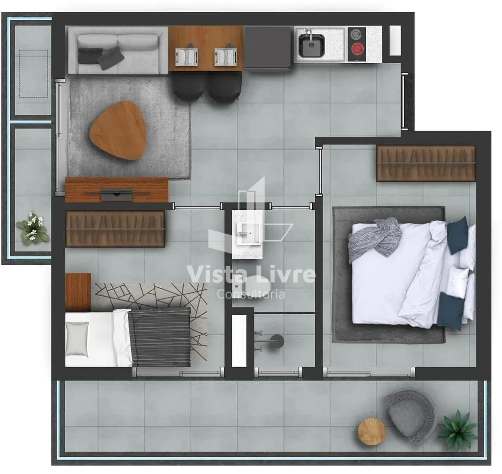 Apartamento, 1 quarto, 53 m² - Foto 14