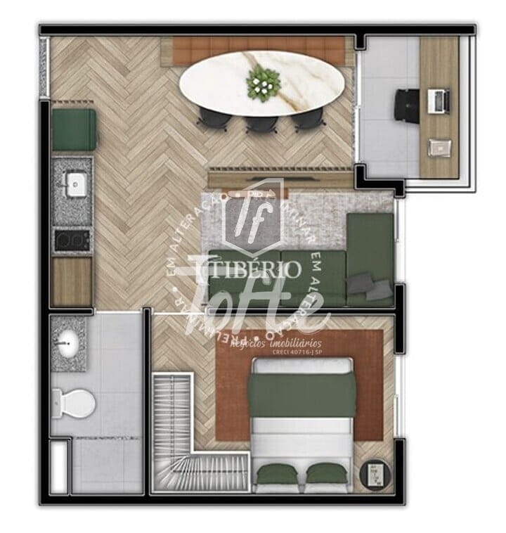 Apartamento à venda com 2 quartos, 39m² - Foto 9