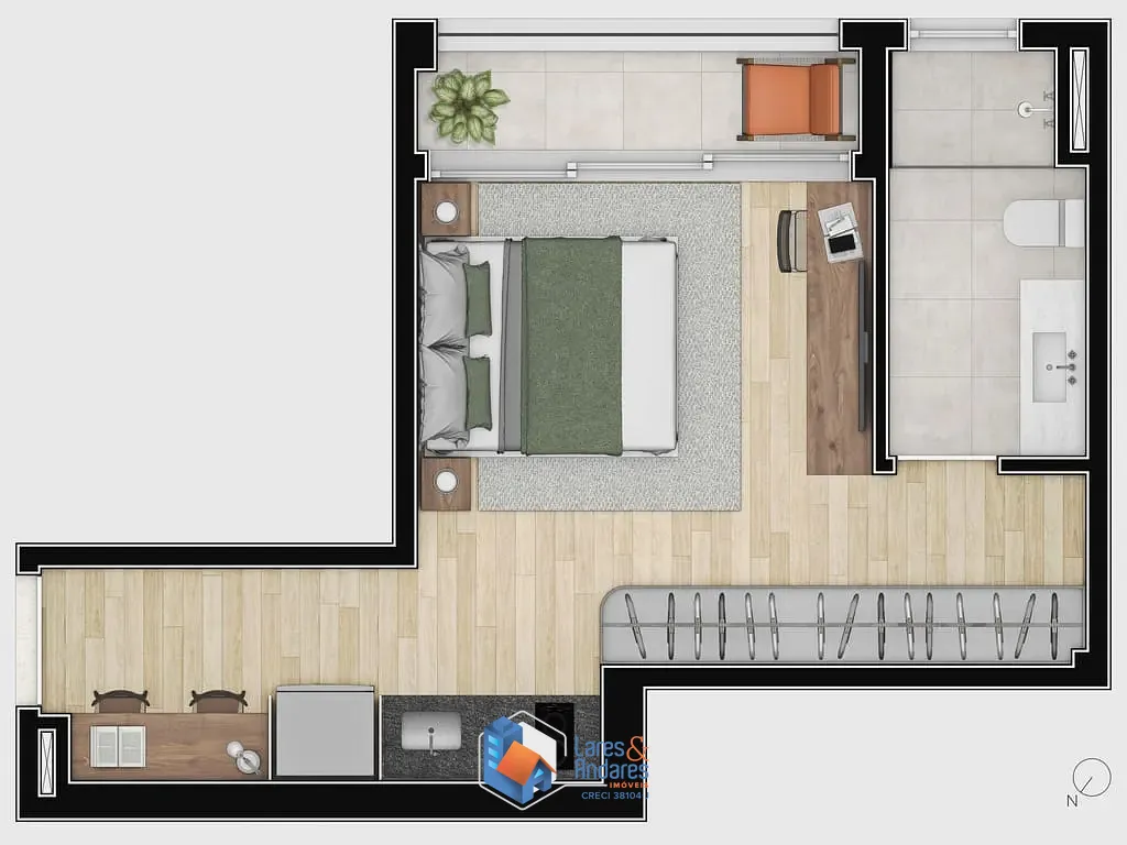 Apartamento, 1 quarto, 31 m² - Foto 9