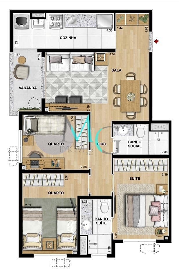 Apartamento à venda com 2 quartos, 53m² - Foto 33