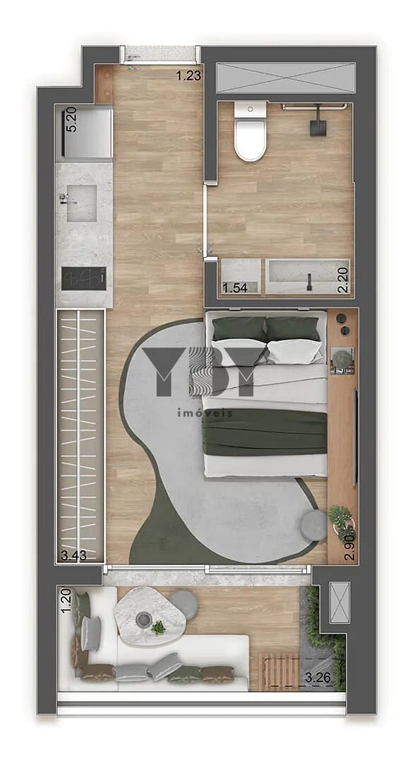 Apartamento, 1 quarto, 37 m² - Foto 12