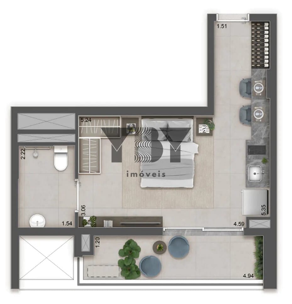 Apartamento, 1 quarto, 37 m² - Foto 14