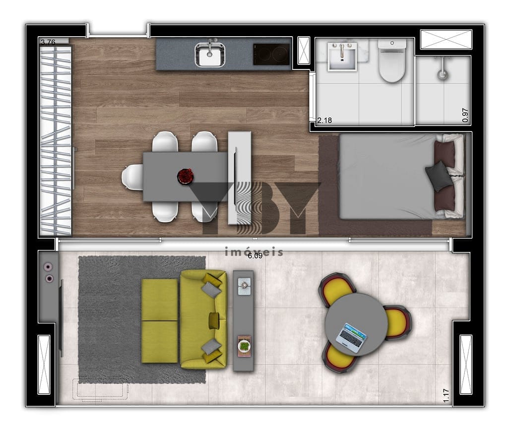 Cobertura, 1 quarto, 61 m² - Foto 37