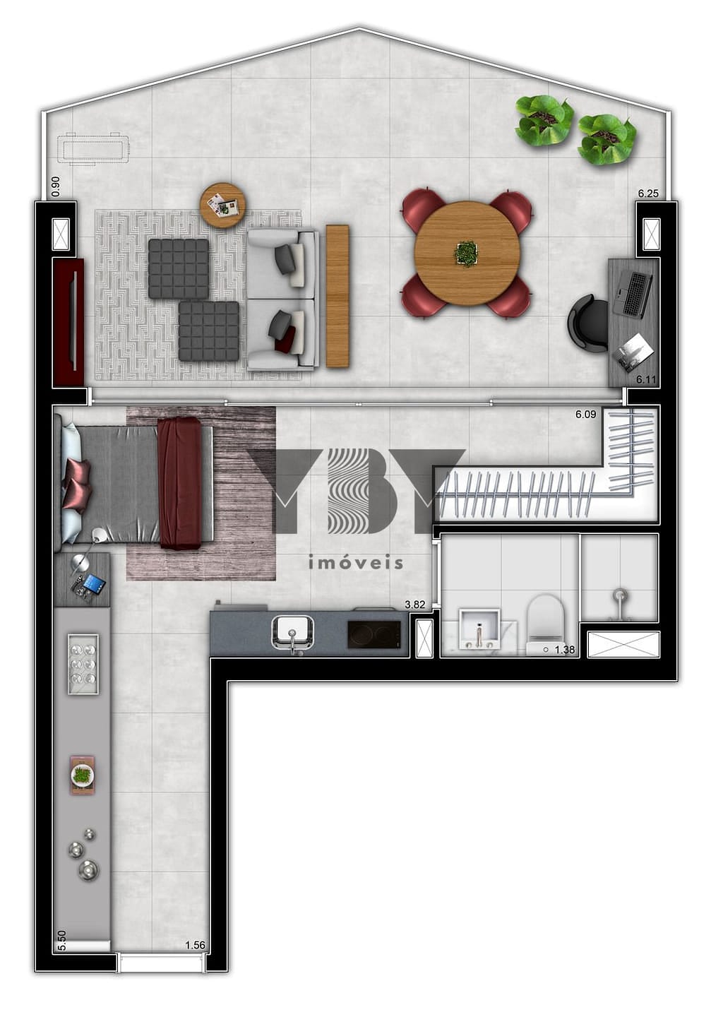 Cobertura, 1 quarto, 61 m² - Foto 40